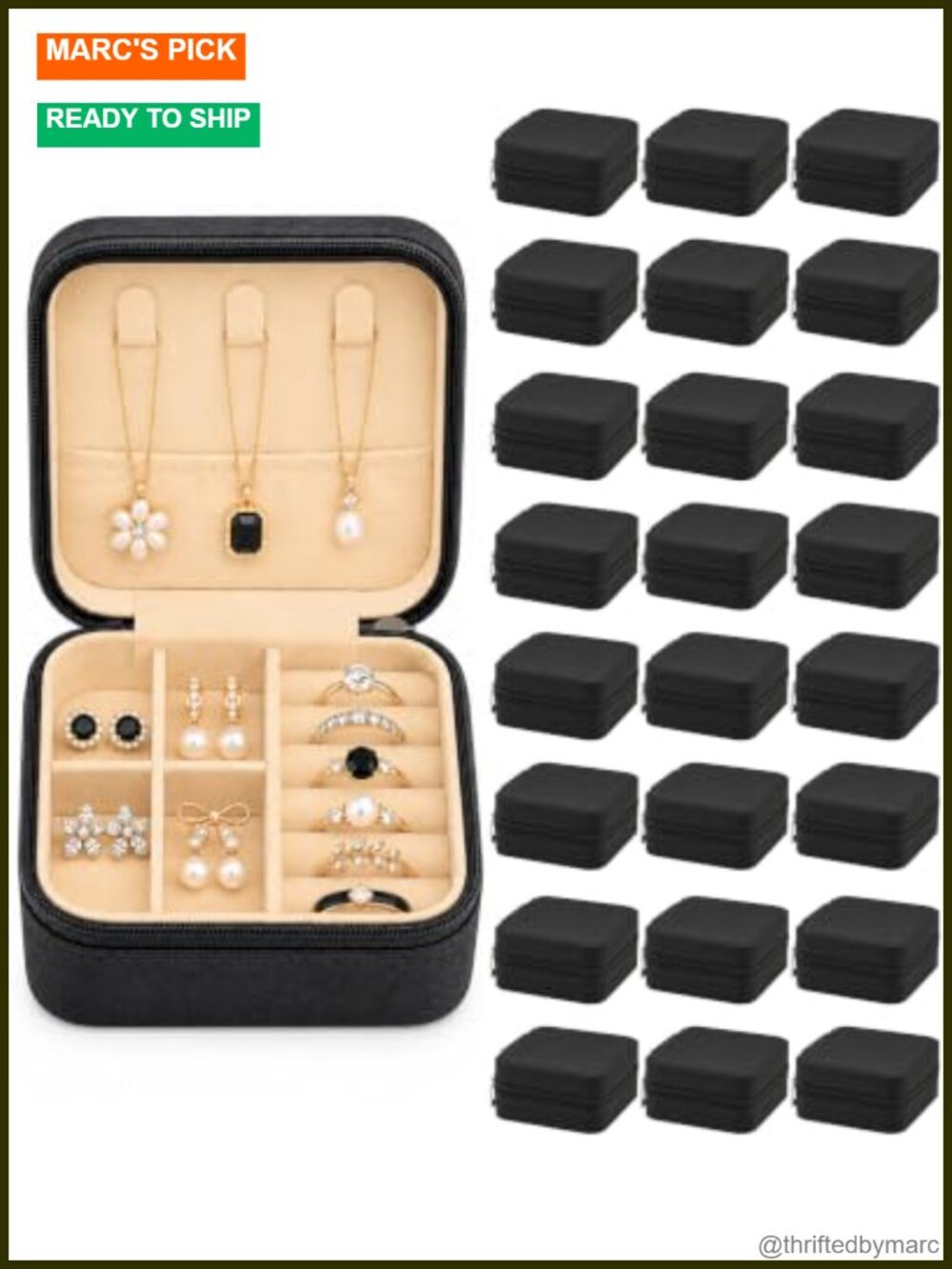 PU Leather Travel Jewelry Box Mini Portable Organizer Case for Rings Earrings